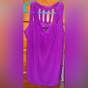 A.U.W M Sleeveless Purple Blouse V-Neck